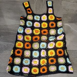 India Boutique Multicolor Crochet Bathing Suit Cover-up